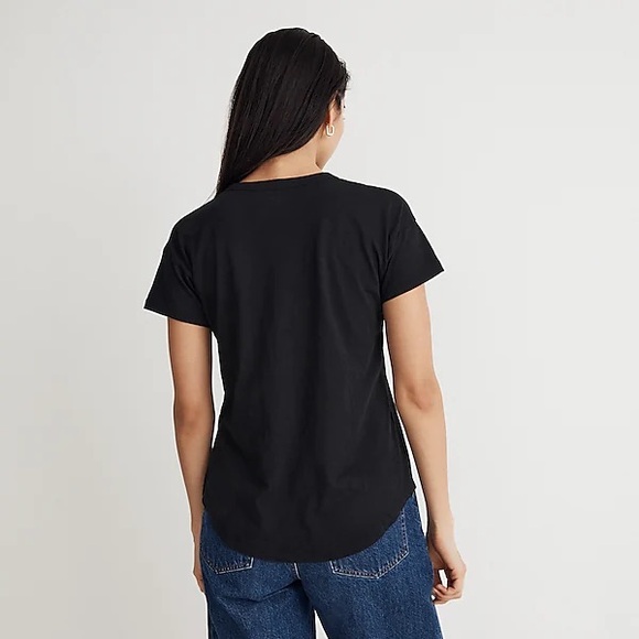 NEW Madewell Whisper Crew Neck Tee in True Black Size XS Shortsleeved T-Shirt - Picture 7 of 9